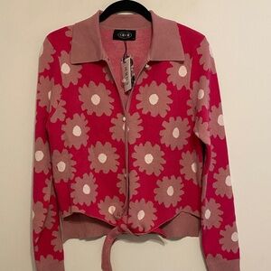 Cider Pink and Lilac Floral Sweater.